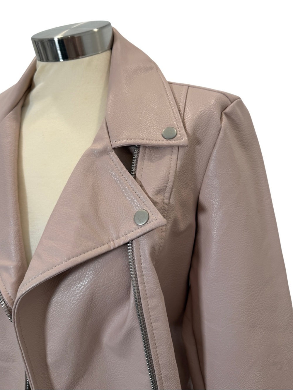 BB Dakota Dusty Rose Leather Moto Jacket - Picture 2 of 6
